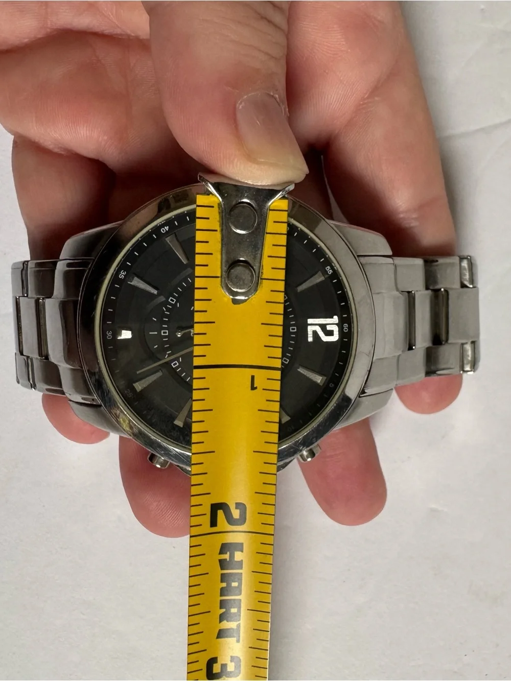Fossil Grant Watch Chronograph Silver Tone Black Dial Stainless Steel Works